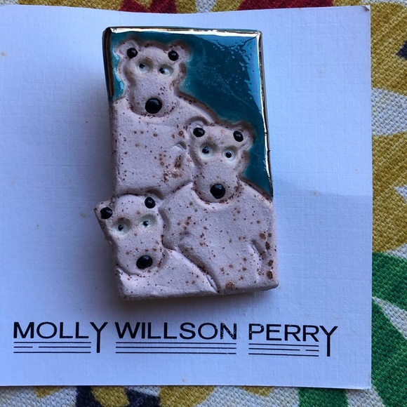 Molly Willson Perry Handcrafted Polar Bear Pin - Picture 5 of 6